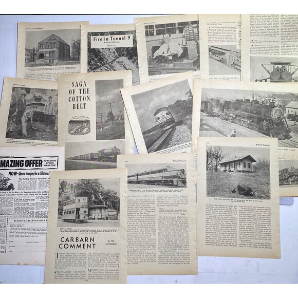 VTG Railroad Ephemera Pages/Pictures of Trains Equipment People My/Jy 1954 5.8oz - Picture 6 of 6